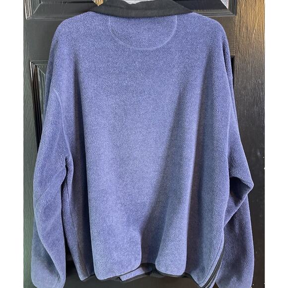 Outersport OT‎ 2000 Blue Fleece Quarter 1/4 Zip Sweatshirt Men Size L Athleisure - Picture 4 of 10